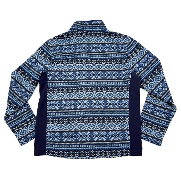 NWT Vineyard Vines Boy’s Fairisle Sweater Fleece Print Jacket Blue Deep Bay M - Picture 9 of 13